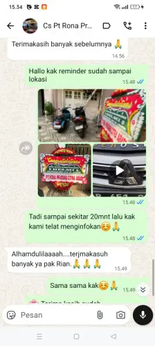 Testimonial Papan Bunga bukit argomulyo